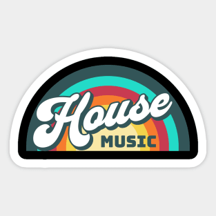 HOUSE MUSIC  - Vintage Rainbow Sticker